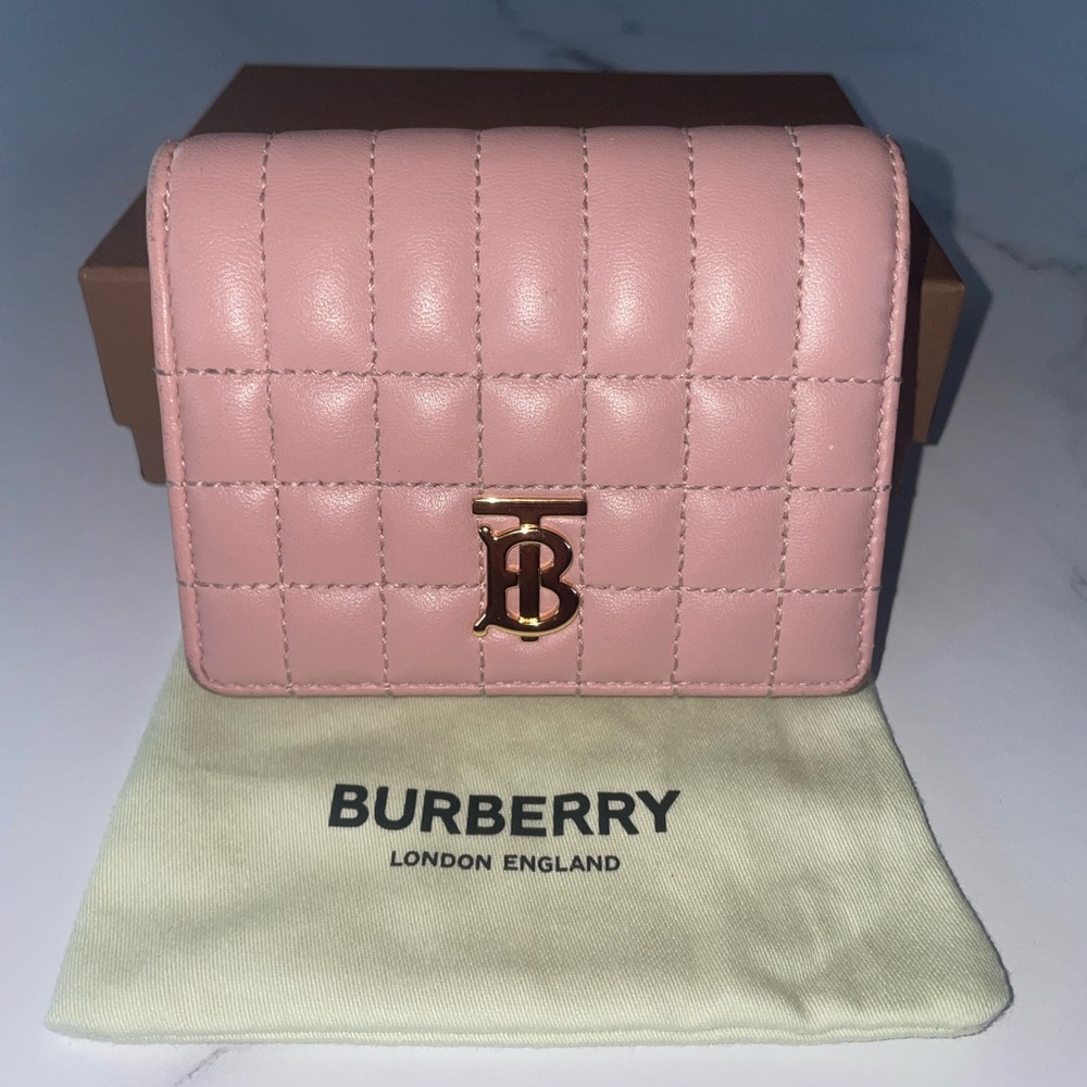 Burberry Lola TB Monogram Plaque Wallet Pink